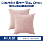 MIULEE Pack of 2 Couch Valentines Throw Pillow Covers 20x20 Inch Soft Spring Pink Chenille Pillow Covers for Sofa Living Room Solid Dyed Pillow Cases