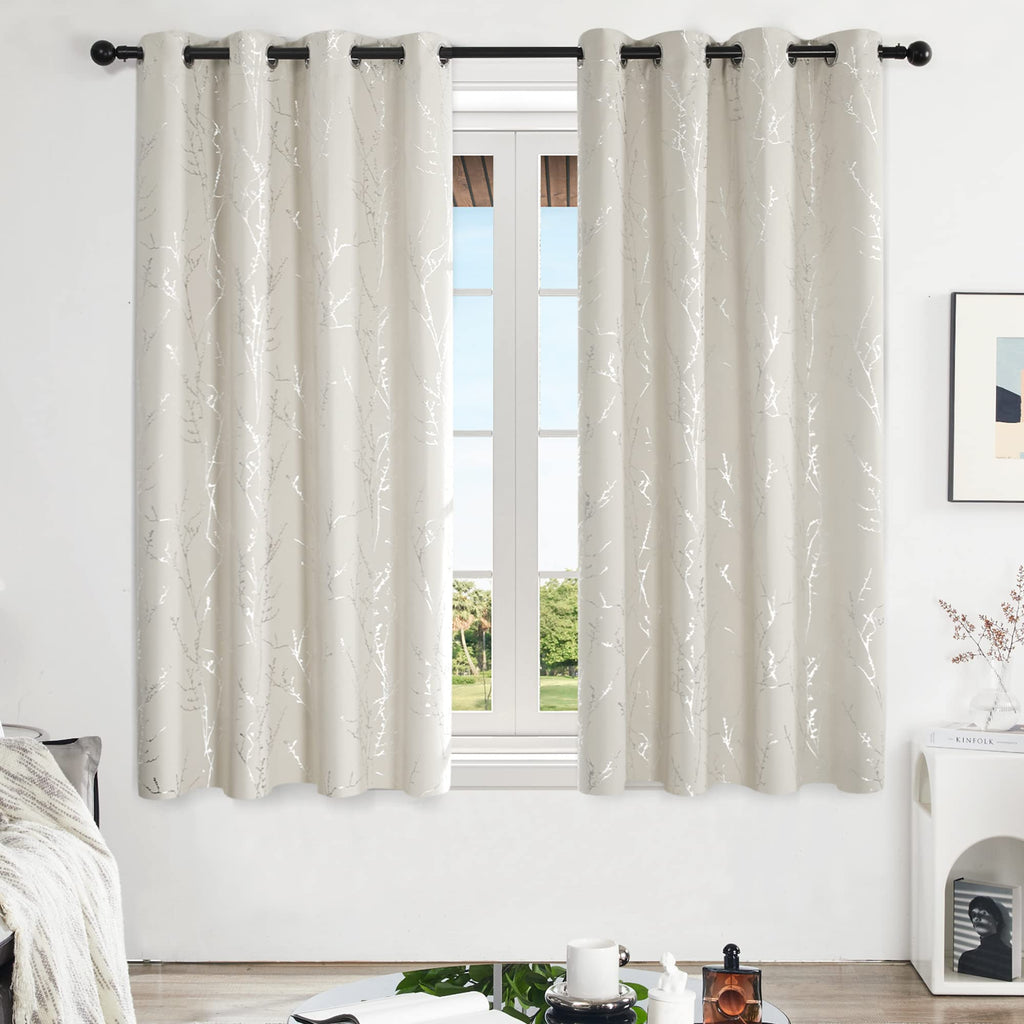 Deconovo Living Room Curtains 63 Inches Long, Blackout Curtains for Bedroom