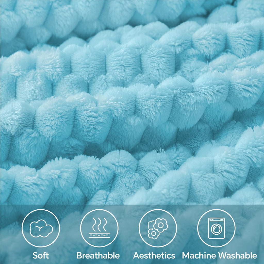 BEDELITE Light Blue Throw Blanket for Couch, Soft Gifts for Women, 50 * 60
