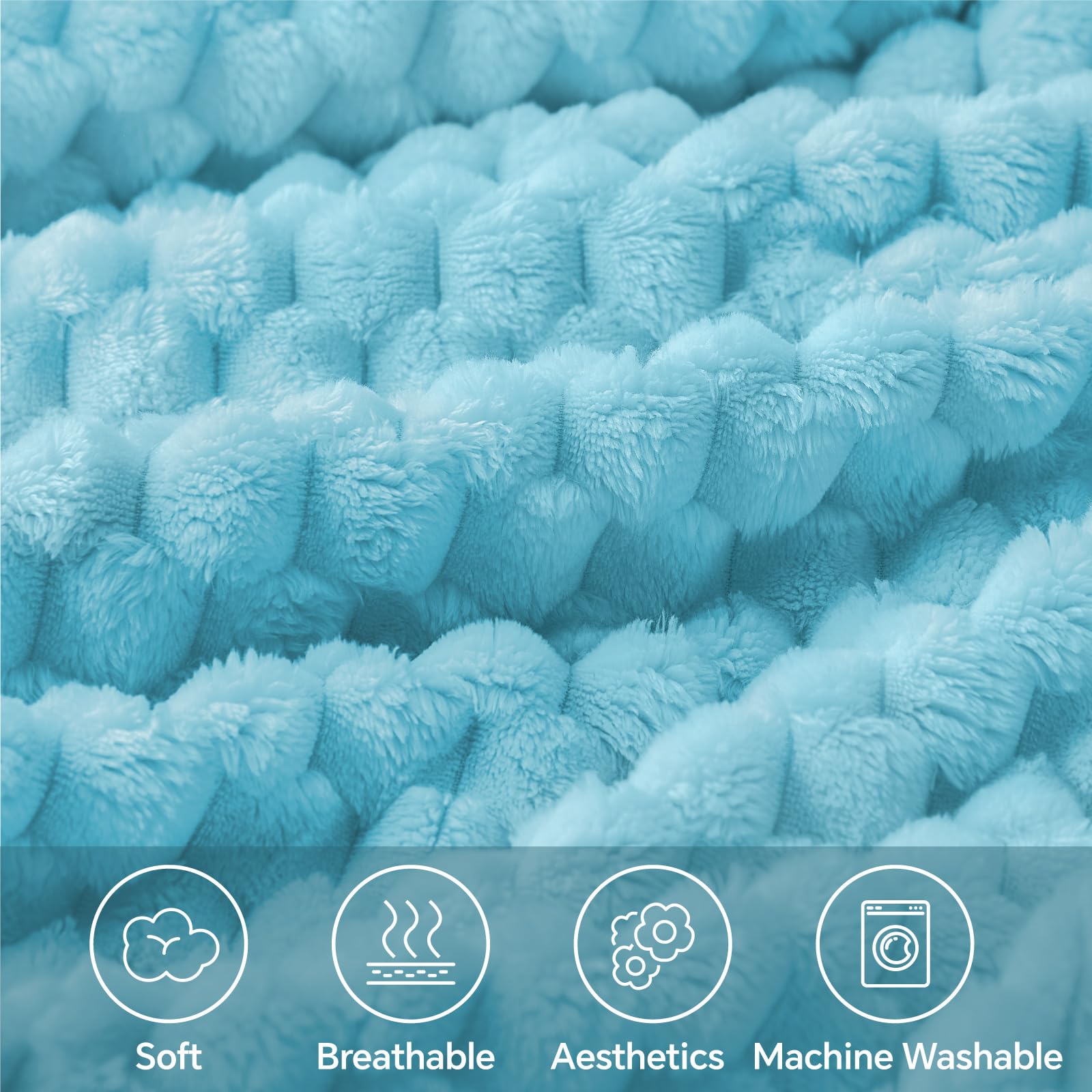 BEDELITE Light Blue Throw Blanket for Couch, Soft Gifts for Women, 50 * 60