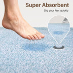 70x24 Long Bathroom Rugs Washable Non Slip, Light Blue Bath Mat for Bathroom Floor Tub, Soft Absorbent Quick Dry Mats for Shower, Bathtub,Home Decor