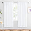 NICETOWN 50% Light Blocking Kitchen Curtains - Window Treatment Rod Pocket Curtains/Drapes for Bedroom (2 Panels, 42 by 72, White)