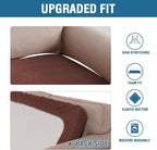 H.VERSAILTEX Velvet Stretch Individual Cushion Cover Plush Cushion Slipcover for Loveseat Sofa Furniture Protector Seat Cushion Sofa Cover (1 Piece Loveseat Cushion Cover, Burnt Brick)