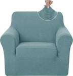 U-NICE HOME Recliner Chair Covers Stretch Couch Cover Sofa Cover Sofa Slipcover Furniture Protector for Chair Cover Pet Friendly(Armchair, Light Blue)