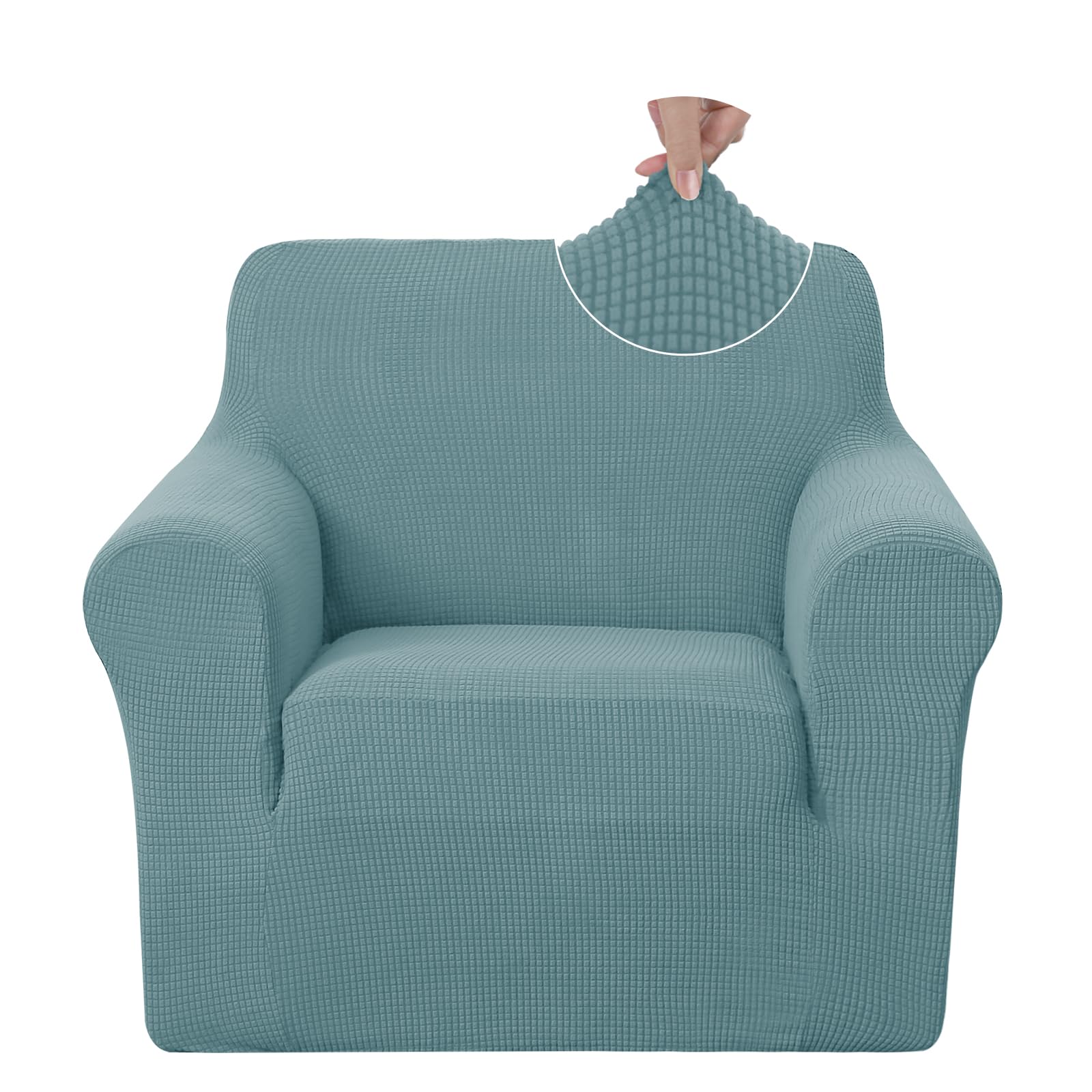 U-NICE HOME Stretch Recliner Chair Cover Armchair Slipcover, Light Blue