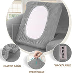 WEERRW Velvet Couch Covers for 2 Cushion Couch Sofa - High Stretch Luxury Velvet Plush 3 Pieces Sofa Slipcovers with Elastic Bottom, Furniture Protector for Pets, Machine Washable, Silver Grey, Medium