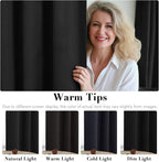 H.VERSAILTEX 100% Blackout Curtains for Bedroom Thermal Insulated Linen Textured Curtains Heat and Full Light Blocking Drapes Living Room Curtains 2 Panel Sets, 52x96 - Inch, Black