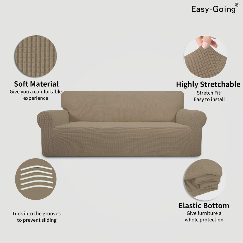 Easy-Going Stretch Couch Covers for Sofa Washable Large Natural