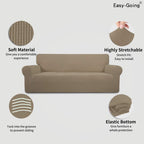 Easy-Going Stretch Couch Covers for Sofa Washable Large Natural
