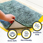 Muddy Mat® | Super Water Absorbent Door Mat Indoor, Microfiber Quick Dry Chenille Entryway Rug,Slip Resistant Front Door Mat,Indoor Mats for Entryway,Machine Washable Pet Rug, Seafoam Green 48"x72"