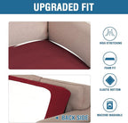 H.VERSAILTEX Super Stretch Individual Seat Cushion Covers Sofa Covers Couch Cushion Covers Slipcover Sets Thick Jacquard Textured Twill Fabric (1 Piece Chair Cushion Cover, Burgundy Red)