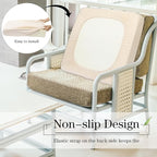 Newwiee 8Pcs Patio Cushion Covers Stretch Outdoor Cushion Cover Replacement for Patio Furniture Sofa Couch Slipcovers, Soft Flexibility Washable Furniture Protector(Waterproof Pure,Beige)