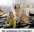 5x7 Ft Large Shag Rugs for Bedroom Living Room, Tie Dyed Ultra Soft Fluffy Furry Area Rug for Indoor Floor, Aesthetic Carpet for Home Decor (Grey)