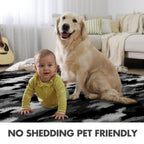 4x6 Ft Shag Rugs for Bedroom Living Room, Tie-Dyed Ultra Soft Fluffy Furry Area Rugs for Indoor Floor, Aesthetic Carpet for Kids Home Decor (Grey)