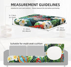 8Pcs Outdoor Cushion Covers, Patio Cushion Covers,Stretch Elastic Slipcovers, Replacement Washable & Reusable Furniture Protector for Patio Couch (Green and Lush,Cover Only)
