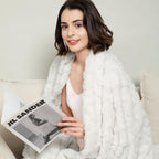 Aganear Fleece Throw Blanket for Couch Sofar 50"x60" White