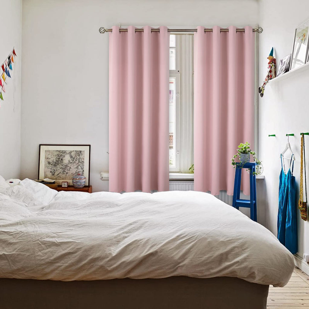 BGment Pink Room Darkening Curtains 72 Inch for Bedroom - 2 Panels