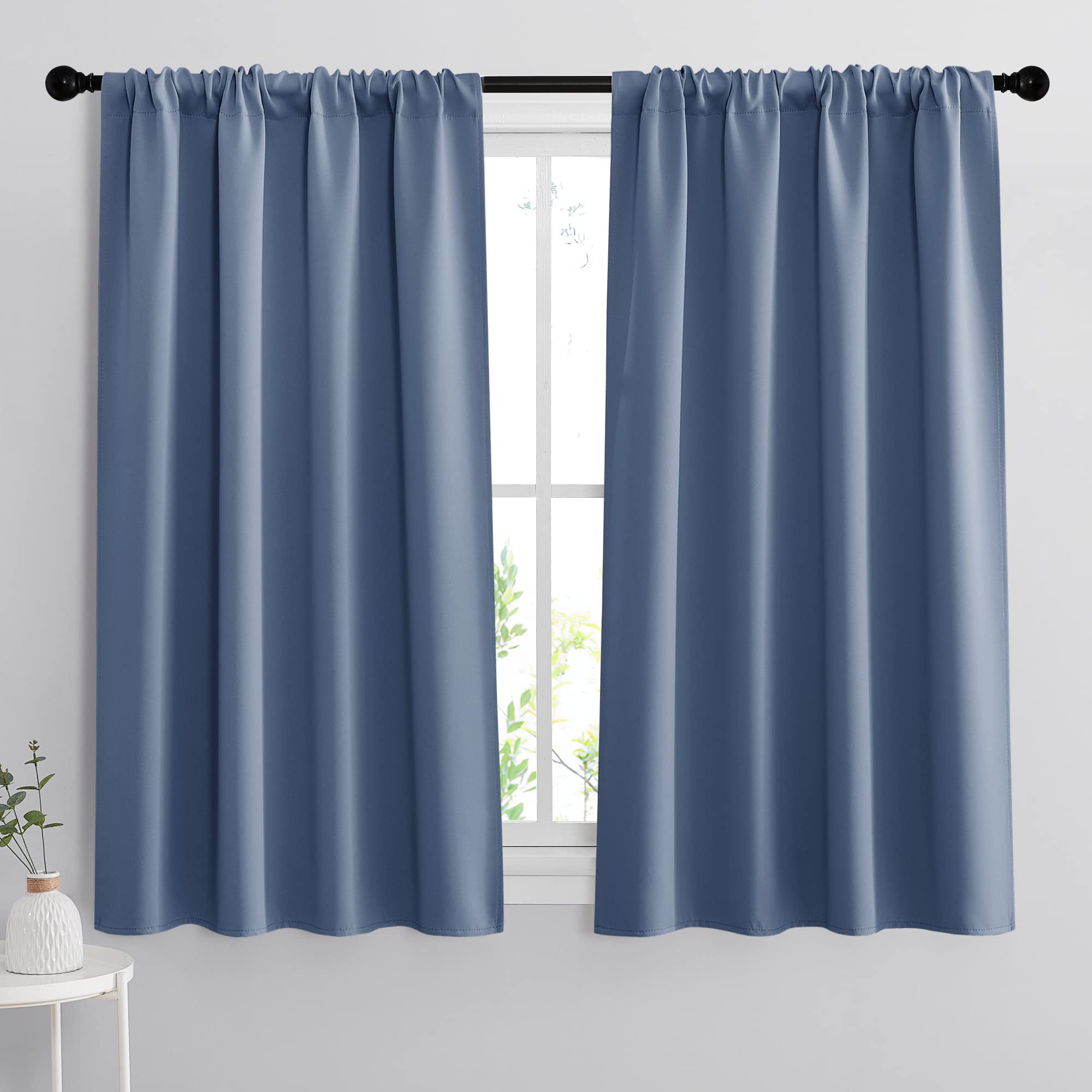 RYB HOME Blackout Curtains for Bedroom Living Room Nursery 63 inches Long