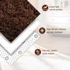 TWINNIS Super Soft Shaggy Rugs Fluffy Carpets, 6x9 Feet, Indoor Modern Plush Area Rugs for Living Room Bedroom Kids Room Nursery Home Decor, Upgrade Anti-Skid Rectangular Fuzzy Rug, Brown