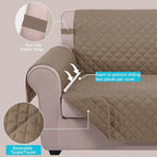 U-NICE HOME Reversible Sofa Cover Couch Cover for Dogs, Taupe/Taupe
