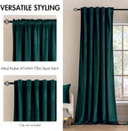 MIULEE Velvet Curtains 108 inches Long 2 Panels - Luxury Blackout Curtains for Bedroom Living Room Thermal Insulated Home Christmas Decor Super Soft Window Drapes Rod Pocket & Back Tab, Emerald Green