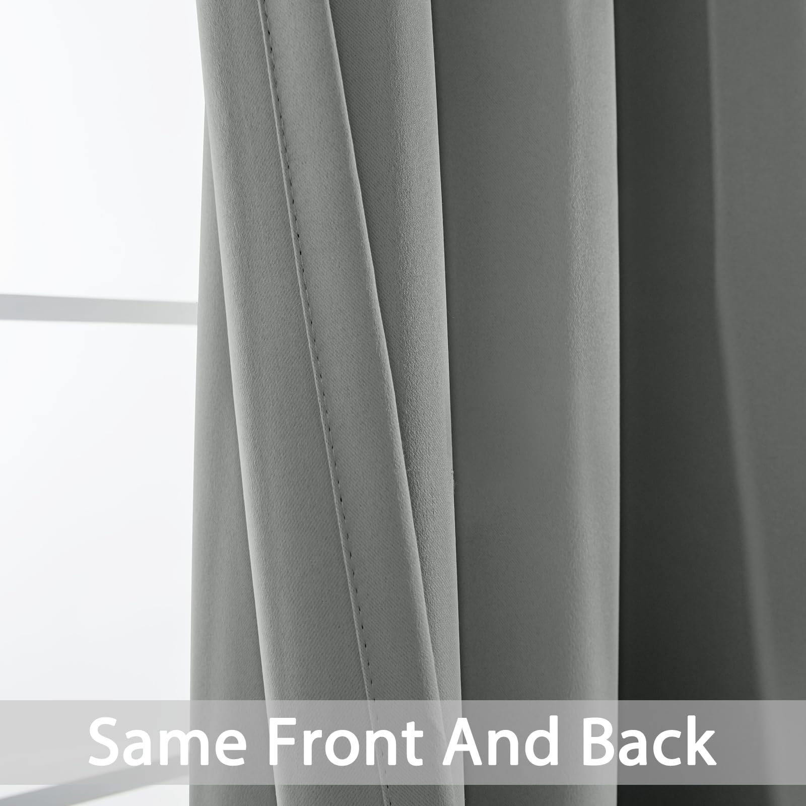 Yakamok Room Darkening Curtains 62x84 inch Length Dove Grey-Living Room
