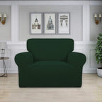 Easy-Going Stretch Oversized Chair Sofa Slipcover 1-Piece Couch Sofa Cover Furniture Protector Soft with Elastic Bottom for Kids Spandex Jacquard Fabric Small Checks Dark Green