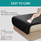 U-NICE HOME Sectional Couch Cover for Dogs Pets Chaise Lounge Reversible Sofa Cover Furniture Protector with Elastic Adjustable Strap, Black/Grey