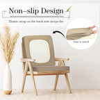Newwiee 8Pcs Patio Cushion Covers Stretch Outdoor Cushion Cover Replacement for Patio Furniture Sofa Couch Slipcovers, Soft Flexibility Washable Furniture Protector(Waterproof Pure,Khaki Yellow)