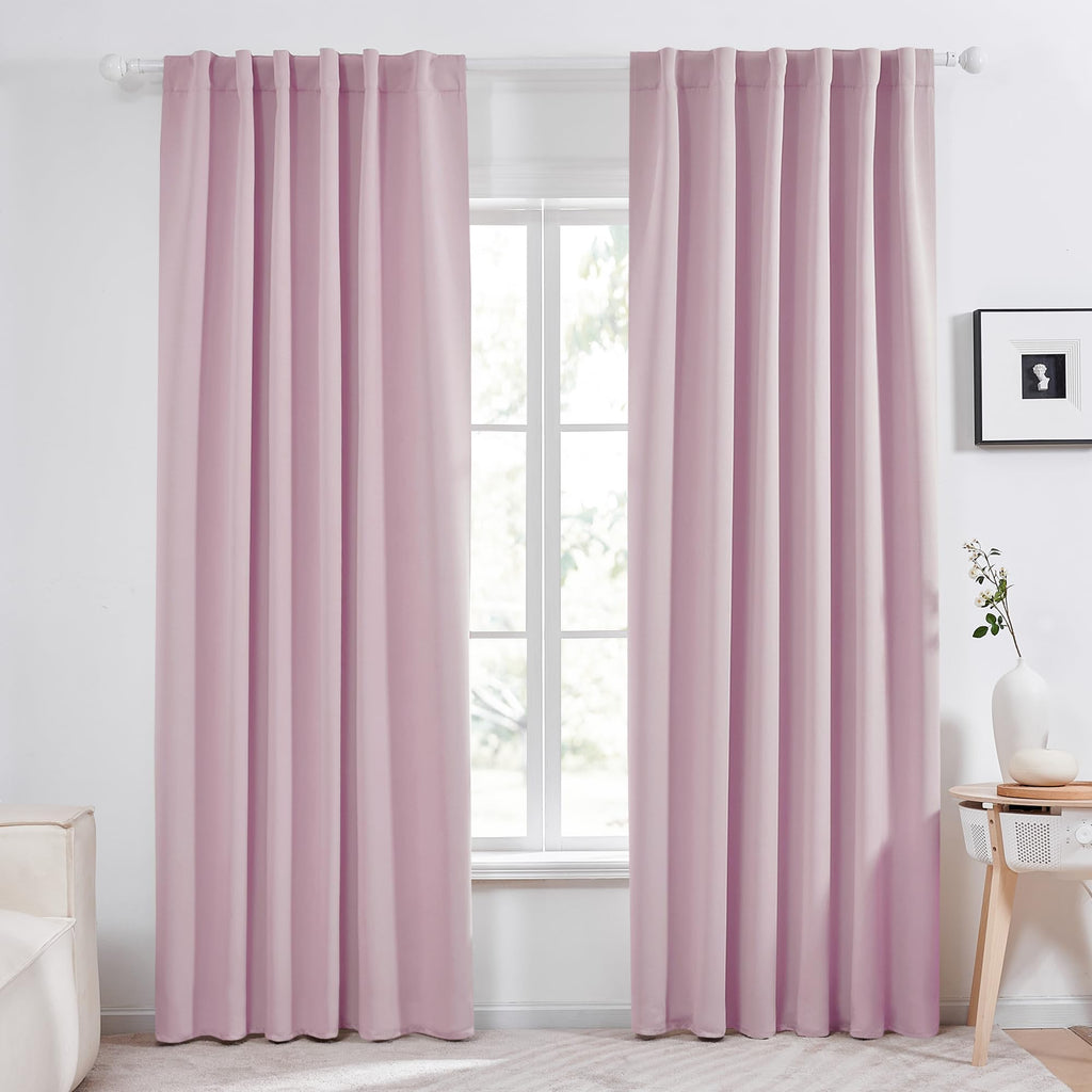 Deconovo Blackout Curtains for Bedroom, Living Room Curtains 63 Inches Long