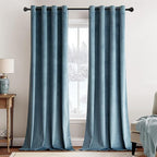 MIULEE Velvet Curtains Dark Slate Blue 52 x 96 Inch Length Set of 2