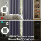 Simplebrand Ava Greyish Purple Short Blackout Curtains for Bedroom 45 Inches Long 2 Panels Set, Solid Thermal Insulated, Energy Saving Window Treatment Curtains Blackout Drapes, W40 x L45 Inch