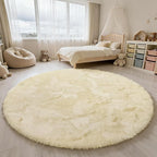 yulidayang Fluffy Round Area Rugs for Bedroom,4'X4'Shag Circle Area Rugs for Girls Room,Non Slip Fuzzy Plush Rug for Kids Room Living Room and Dorm Home Decor Rug