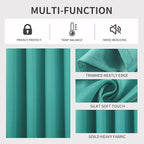 Joydeco Blackout Curtains 54 Inch Length 2 Panels Set, Thermal Insulated Long Curtains& Drapes 2 Burg, Room Darkening Grommet Drapes for Living Room Bedroom Window (W52 x L54 Inch, Peacock Blue)