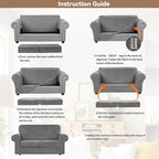 WEERRW Velvet Couch Covers for 2 Cushion Couch Sofa - High Stretch Luxury Velvet Plush 3 Pieces Sofa Slipcovers with Elastic Bottom, Furniture Protector for Pets, Machine Washable, Light Grey, Medium