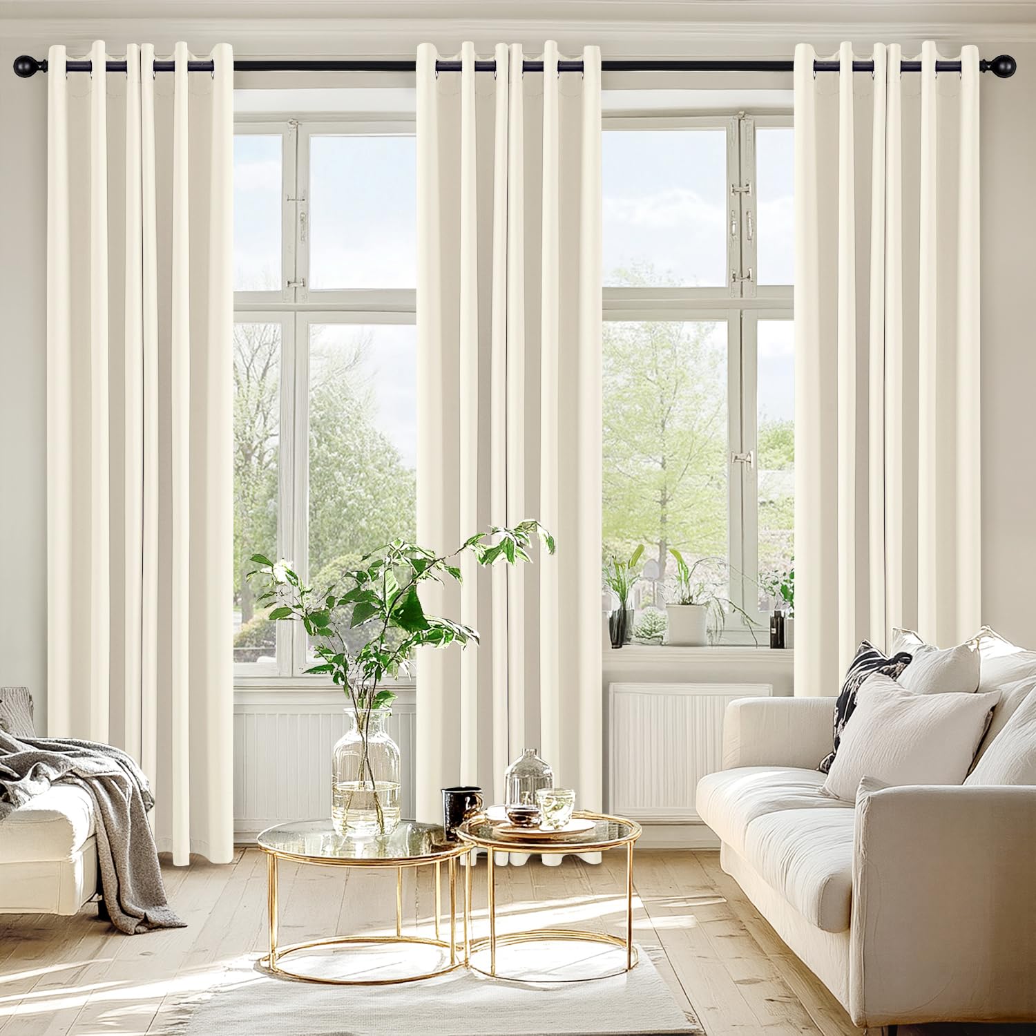 MIULEE Blackout Curtains for Bedroom 2 Panels 40 x 72 Inch Long Birch