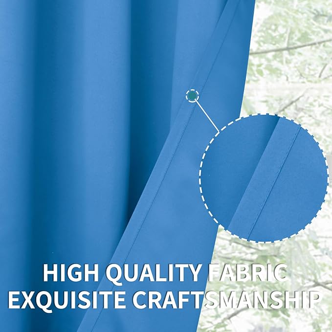 BGment Classic Blue Blackout Curtains for Living Room 84 Inch - 2 Panels