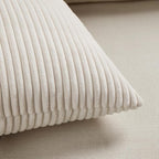 Fancy Homi 2 Packs Cream Lumbar Decorative Throw Pillow Covers 16x32 Inch for Living Room Couch Bed Sofa, Rustic Farmhouse Boho Home Decor, Soft Striped Corduroy Rectangle Accent Cushion Case 40x80 cm