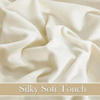 RYB HOME Ivory White Velvet Curtains 102 inches with Hook Belt, Soft Fabric Room Darkening Thermal Insulated Luxurious Home Decor Curtains for Living Room Bedroom, W 52" x L 102", 2 Panels Set