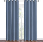 NICETOWN Stone Blue Room Darkening Curtain Panels 86" Length for Bedroom Living Room, Thermal Insulated Blackout Draperies for Home Decoration, Total Privacy (55" Width, 2 Pieces)