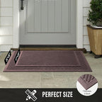HIYARD Sturdy Front Door Mat, Absorbent Muddy Dirt Resist Welcome Door Mats Outdoor Indoor, Stain and Fade Resistant, Non-Slip Backing Entry Mat Low Profile Doormat for Entryway, 36×24, Coffee