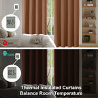 Simplebrand Sun Baked Blackout Curtains for Bedroom 96 Inches Long 2 Panels, Solid Thermal Insulated, Energy Saving Living Room Window Treatment Curtains Blackout Drapes, W50 x L96 Inch, Sun Baked