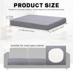 8Pcs Outdoor Cushion Covers, Patio Cushion Covers,Stretch Elastic Slipcovers, Replacement Washable Furniture Protector for Patio Couch,Thick Jacquard Textured Twill Fabric(Gray ,8PCS,Cover Only)