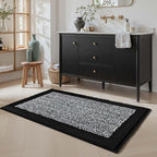 48x24 Long Bathroom Rugs Washable Non Slip, Black Bath Mat for Bathroom Floor Tub, Soft Absorbent Quick Dry Mats for Shower,Bathtub,Home Decor