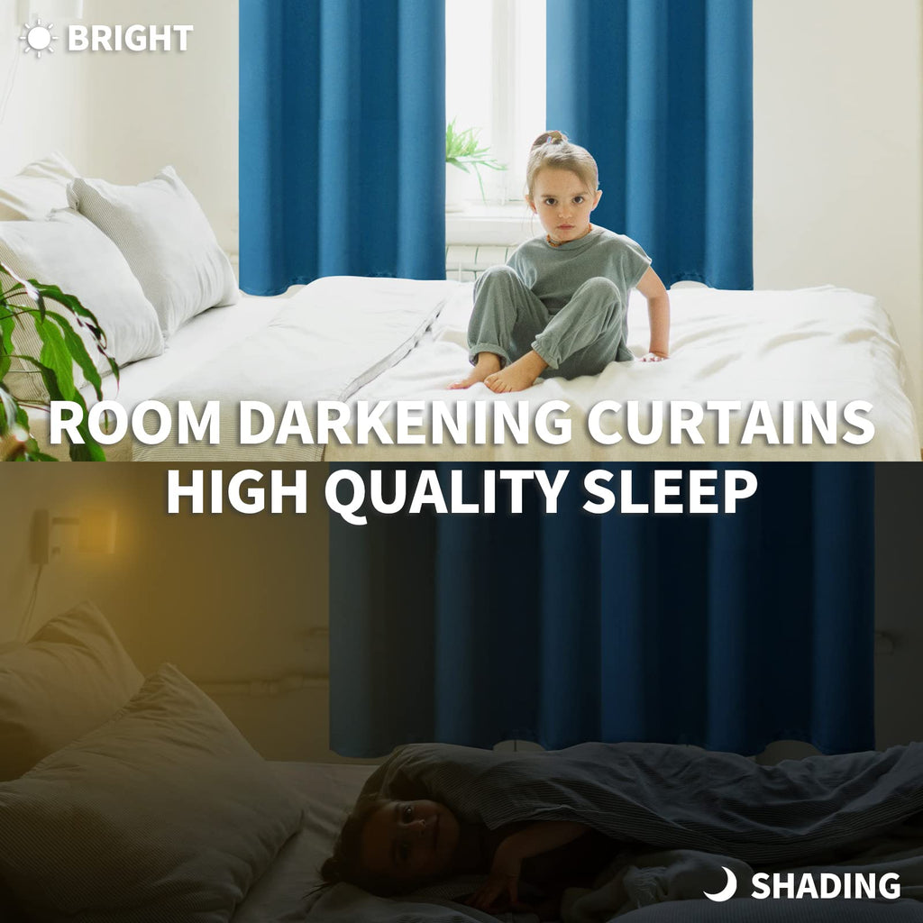 BGment Blackout Curtains - Grommet Thermal Insulated Room Darkening Bedroom and Living Room Curtains, Set of 2 Panels (38 x 45 Inch, Steel Blue)