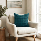 MIULEE Corduroy Decorative Throw Pillow Covers 20x20 Teal Pack of 2