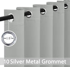 Yakamok Blackout Curtains Room Darkening Thermal Insulated Window Panels,Solid Grommet Top Drapes for Bedroom/Living Room(62Wx96L, Light Grey, 2 Panels)