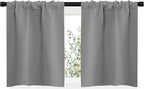 NICETOWN RV Blackout Curtains for Camper Windows, Short Room Darkening Curtains for Kitchen, Home Decoration Thermal Insulated Blackout Drapes for Small Windows (Silver Grey, 2 Panels, W29 x L20)