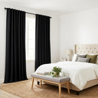PONY DANCE Black Out Curtains 96 inch Long, 52 Inch Wide, 2 Panels, Black
