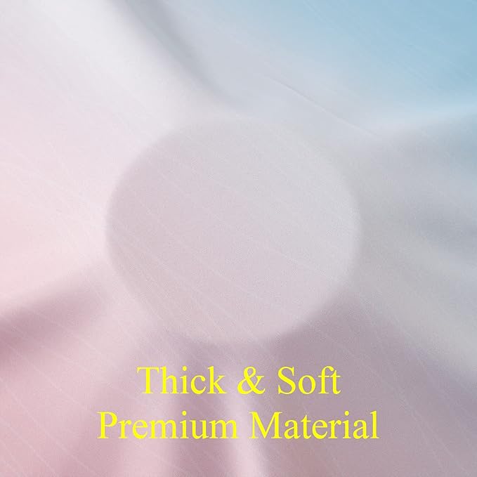 Estelar Textiler Pink and Blue Ombre Curtains for Bedroom 84 Inch Long